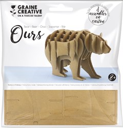 Graine Creative 3D kartonnen knutselset beer - creatief speelgoed