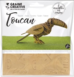 Graine Creative 3D kartonnen model toekan knutselset voor kinderen