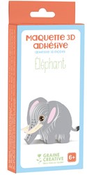 Graine Creative 3D houten olifant model - educatief speelgoed karton