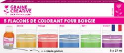 Graine Creative kaarsen kleurstof set vloeibaar 5x27 ml voor DIY kaarsen