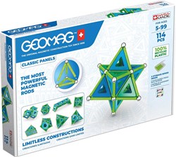 Geomag bouwset Classic Panels Green Line 114 stuks magnetisch speelgoed