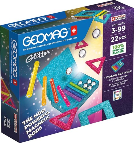 Geomag Glitter Panelen Set Recycled - 22-delig