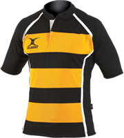 Gilbert rugby shirt Xact Hoops zwart amber 2XS polyester sport