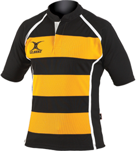 Gilbert rugby shirt Xact Hoops zwart amber 2XS polyester sport