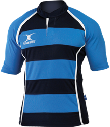 Gilbert rugby shirt Xact Hoops blauw marine S ademend sportshirt