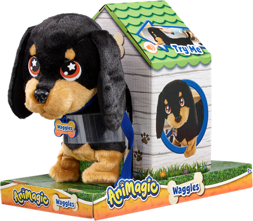 Goliath interactieve knuffelhond Waggles - wandelende puppy hondenspeelgoed