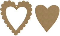 Gomille hartvormig MDF duo frame 20x22 cm decoratie