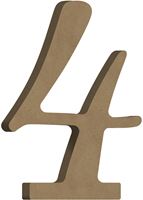 Gomille MDF cijfer 4 decoratie speelgoed 7x10 cm