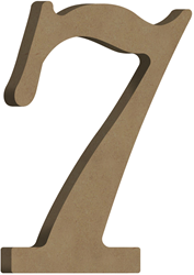 Gomille MDF cijfer 7 decoratiefiguur 7x10 cm knutselplezier