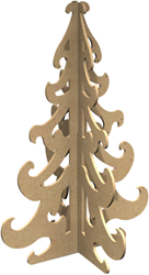 Gomille MDF 3D Kerstboom 60 cm knutseldecoratie voor kinderen