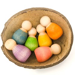 Grapat houten speelgoed Baby Nins regenboogkleurig 6 stuks