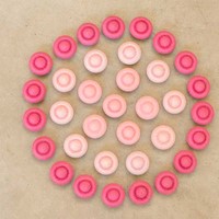 Grapat Houten Mandala Bloemetjes Roze (36 st.)-2
