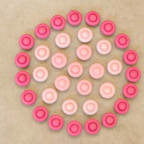 Grapat Houten Mandala Bloemetjes Roze (36 st.)-2