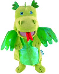 Fiesta Crafts handpop groene draak - rollenspel speelgoed