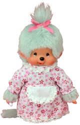 Monchhichi knuffel grootmoeder pop grijs pluche 20 cm origineel