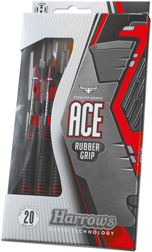 Harrows Ace Brass Darts met rubber grip - steeltip dartpijlen 22g