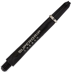 Harrows dart shafts Supergrip Carbon zwart zilver medium 3 stuks