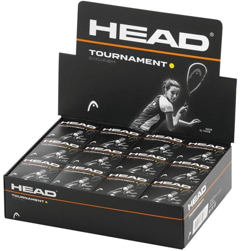 Head squashballen toernooi geel stip 12 stuks - slow bounce
