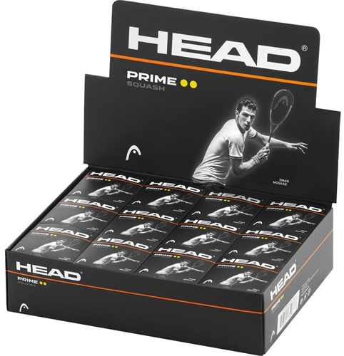 Head squashballen Prime dubbelgele stip - doos van 12 stuks
