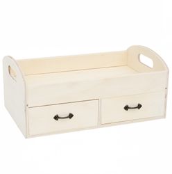 Hobbygroep houten dienblad met lades - creatief speelgoed 35x21x15 cm