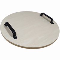 Hobbygroep houten dienblad met metalen handgreep rond 34 cm creatief
