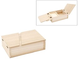 Hobbygroep houten doos opbergdoos met dienblad 20x13x6 cm speelgoed