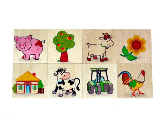 Hess houten geheugenspel boerderij educatief kinderspel multicolor