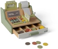 Dantoy houten speelgoed kassa 17-delig educatief rollenspel