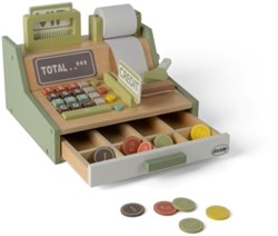 Dantoy houten speelgoed kassa 17-delig educatief rollenspel