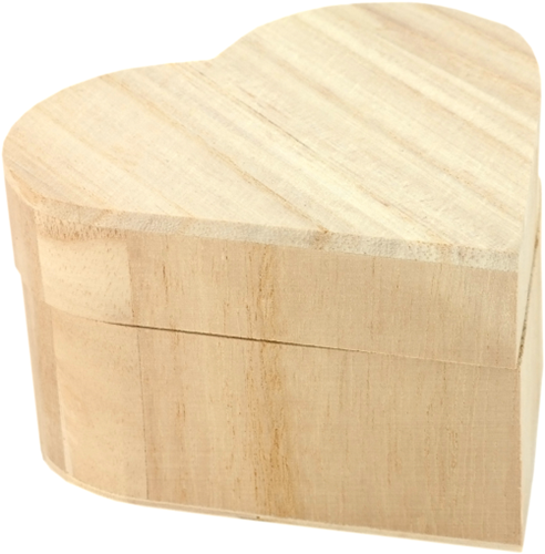 Hobbygroep Houten Kist Hartvorm Klein 10,5x6,5x9,5 cm