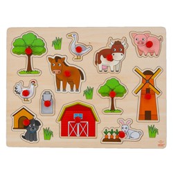 Noppenpuzzel hout boerderij 30x22,5cm educatief speelgoed