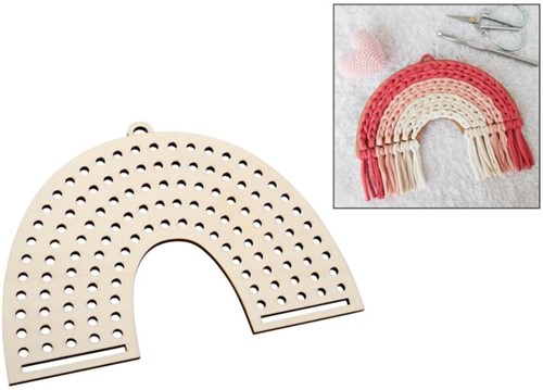 Hobbygroep Houten Macramé Regenboog 25x17,6 cm 2 stuks
