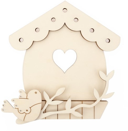 Hobbygroep Houten Vogelhuis 16x17 cm