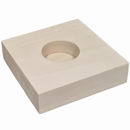 Hobbygroep Houten Waxinelichthouder Vierkant Laag 9,8x9,8x2,5 cm