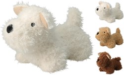 Home & Styling deurstopper hond 27cm polyester wit bruin decoratie