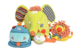 Dolce Toys speelgoed Classic activiteitenknuffels 4 in 1 - Safari avontuur