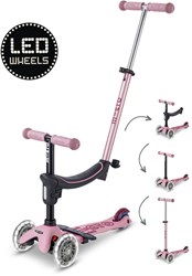 Micro kinderstep Mini2Grow 4in1 LED roze - verstelbaar en multifunctioneel