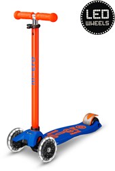 Micro step Maxi Micro Deluxe LED blauw oranje neon - kinderscooter