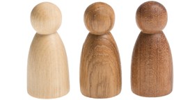 Grapat houten speelgoed Nins bruintinten - 3 stuks open einde