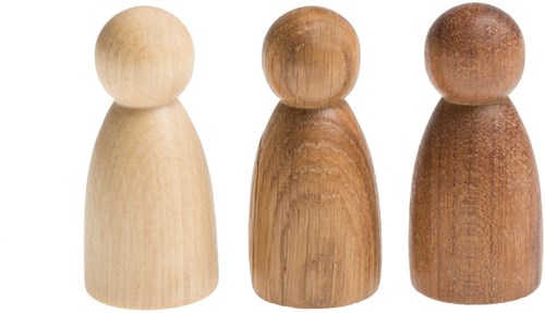 Grapat houten speelgoed Nins bruintinten - 3 stuks open einde