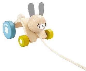 Plan Toys houten trekfiguur huppelend konijn