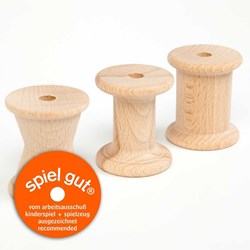 Grapat houten speelgoed spoelen naturelkleurig - set van 3 stuks