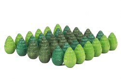 Grapat houten mandala boompjes groen - educatief speelgoed 36 stuks