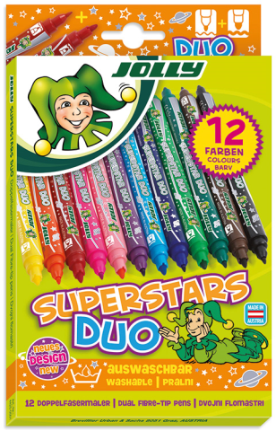 Jolly Jolly Superstar Duo Markers 12 kleuren
