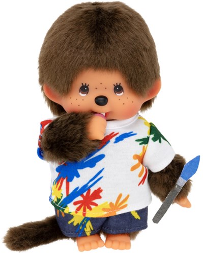 Monchhichi knuffel jongen kunstenaar pop 20cm speelgoed-3