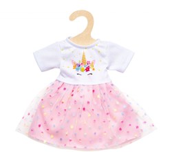 Heless poppenjurk eenhoorn Hannah roze-wit 35-45cm poppenkleding