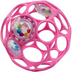 Oball Rammelaar Bal 10 cm - Roze Baby Speelgoed