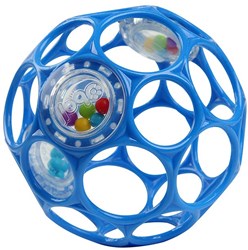 Oball baby rammelaar bal - blauw - flexibel en makkelijk vast te houden