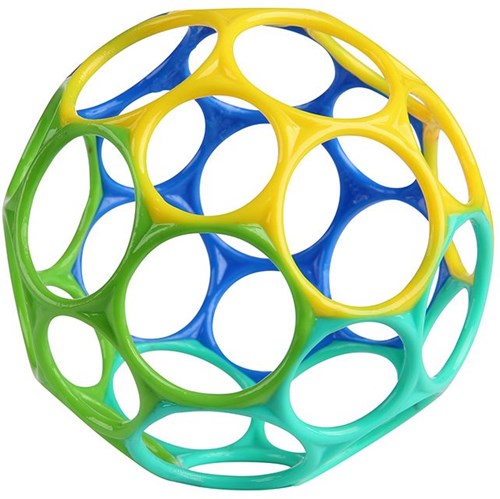 Oball klassiek speelgoed bal blauw groen geel - 10 cm grip