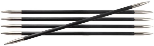 KnitPro sokkennaalden Karbonz 20cm 1.50mm - set breinaalden zwart